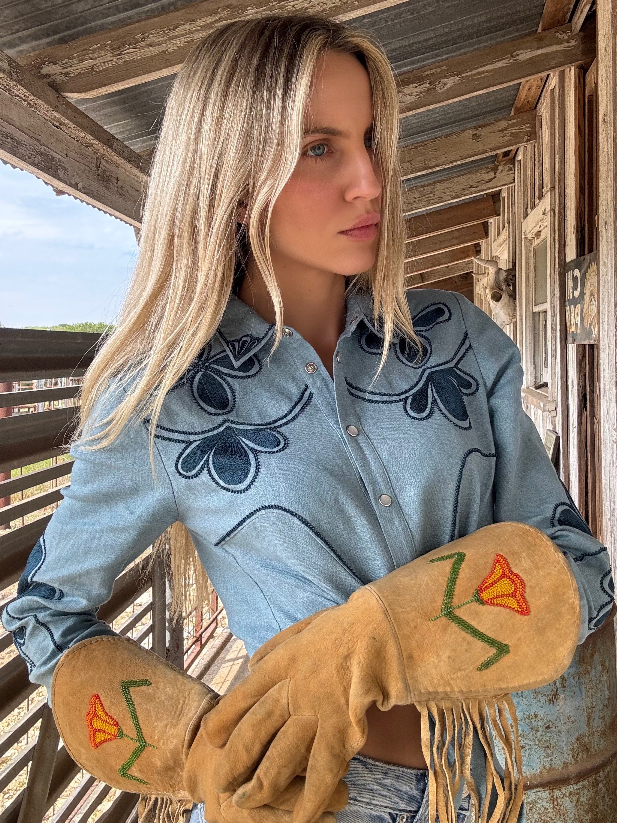 Vintage Moosehide Riding Gloved