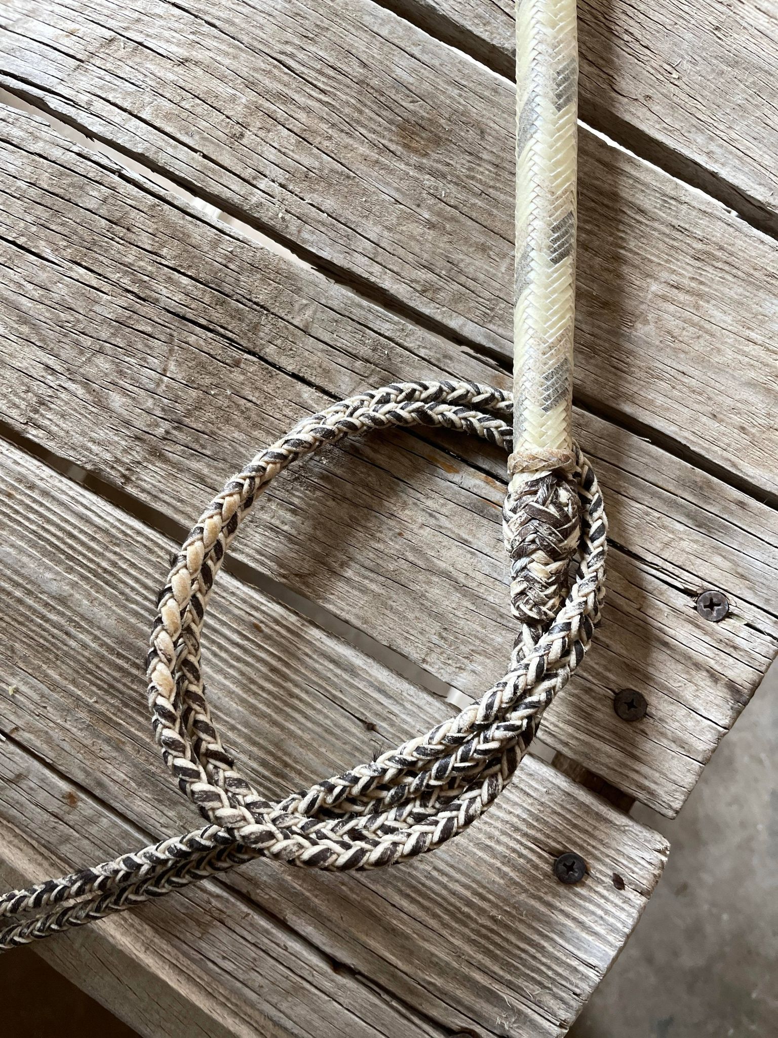 Finely Braided Charro Style Rawhide Quirt