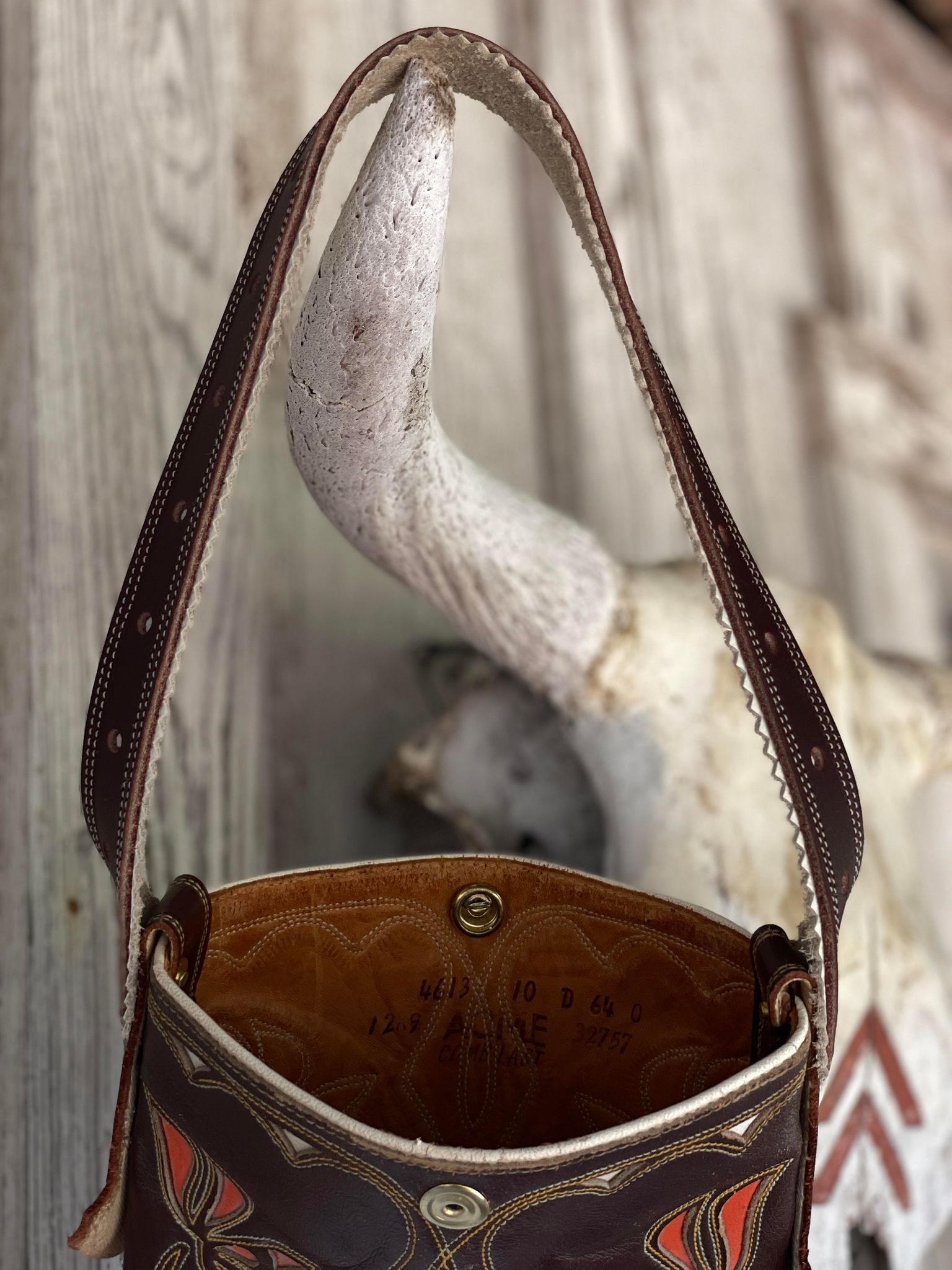 Handmade Vintage Boot Top Bag