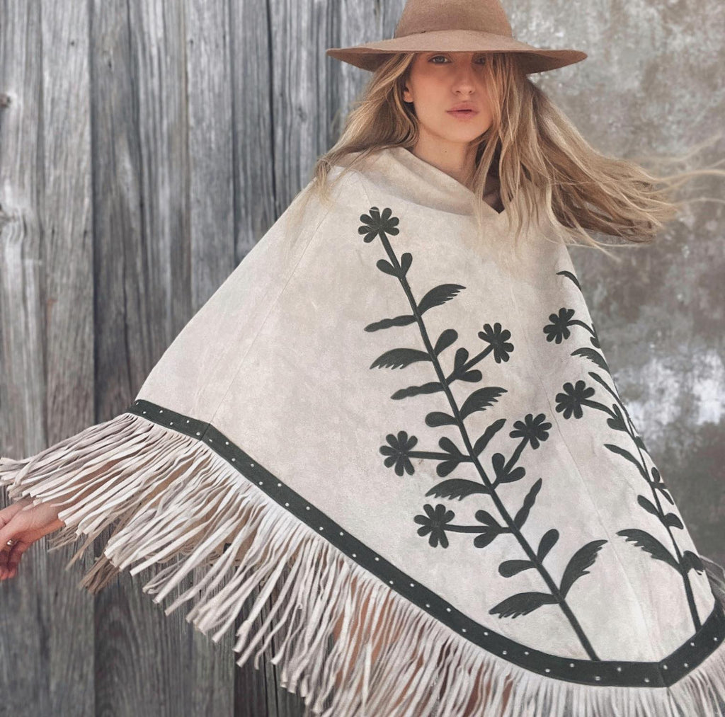 Vintage Leather Poncho from Alaska