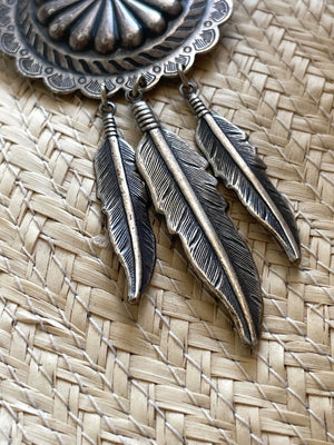 Vintage Concho Feather Hat Pin/Brooch