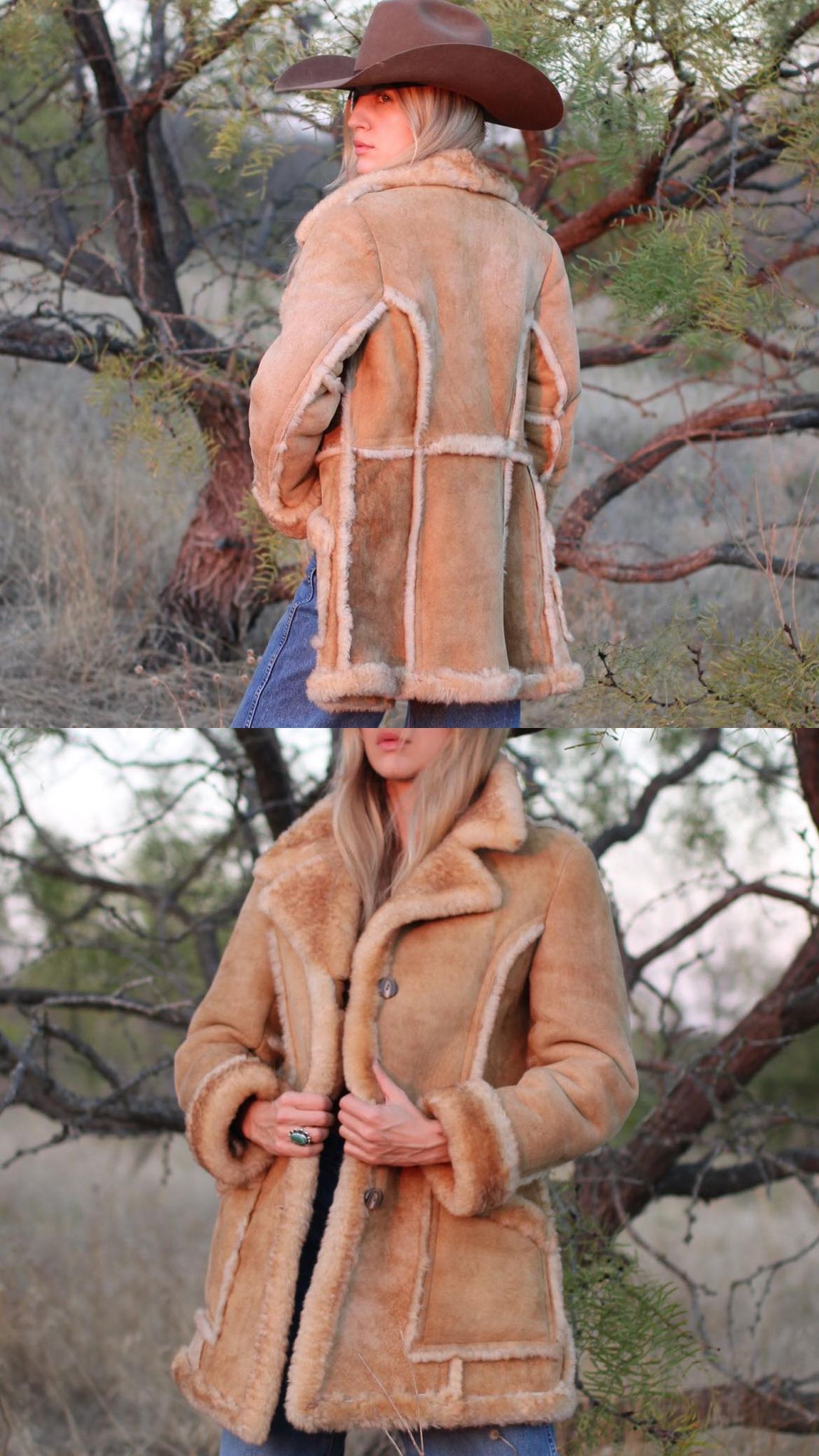 Vintage sheepskin coat womens hot sale