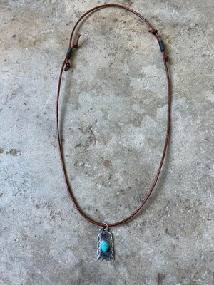 Petroglyph Pendant Necklace with Turquoise