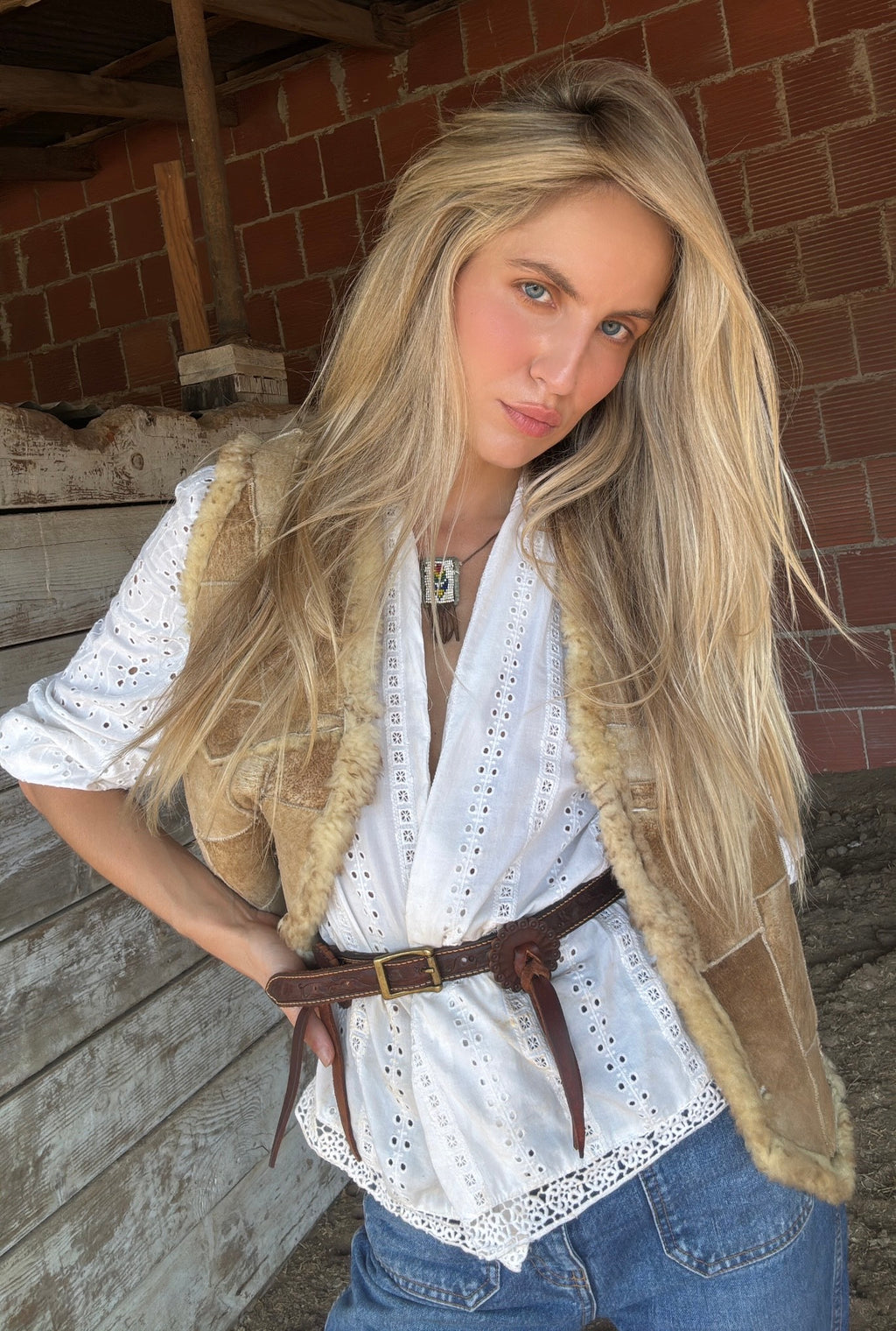 Vintage Sheepskin Vest