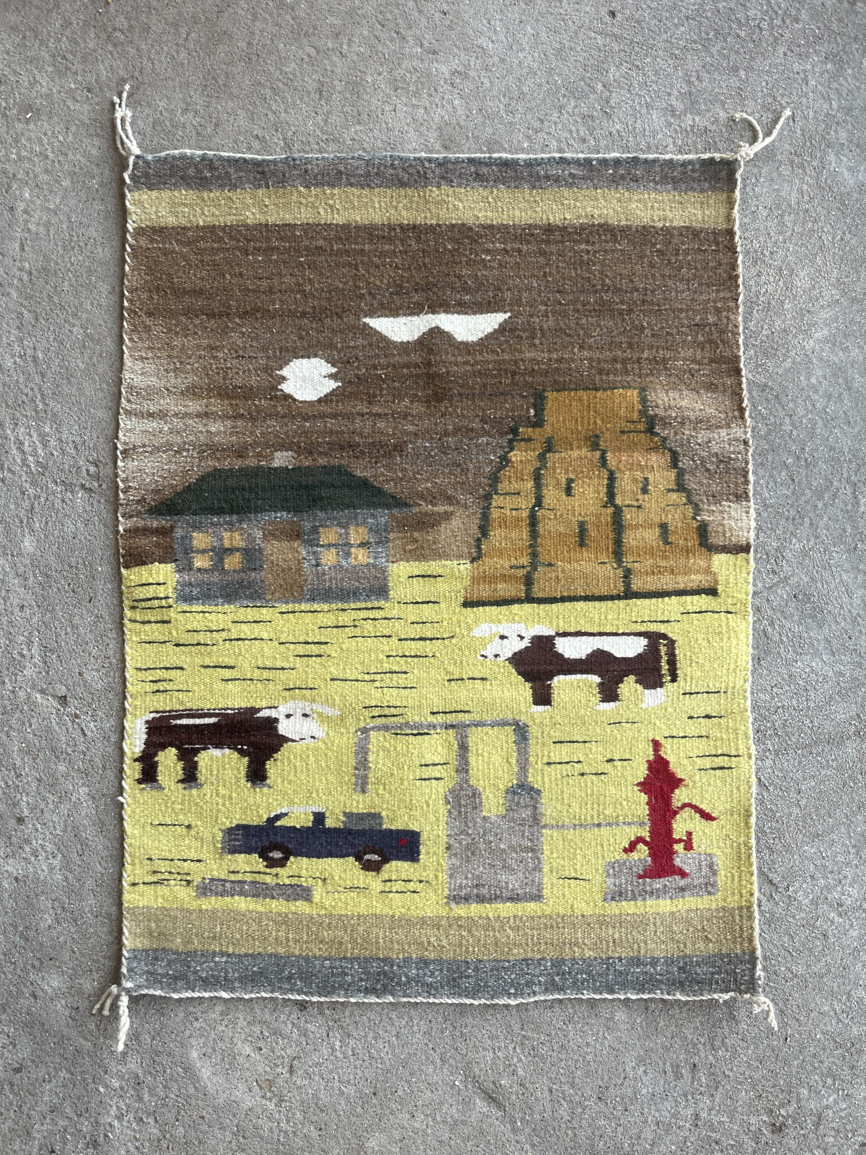 Vintage Navajo Pictorial Rug