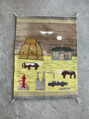 Vintage Navajo Pictorial Rug