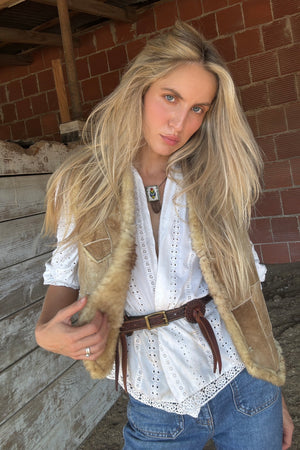 Vintage Sheepskin Vest