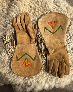 Vintage Moosehide Riding Gloved