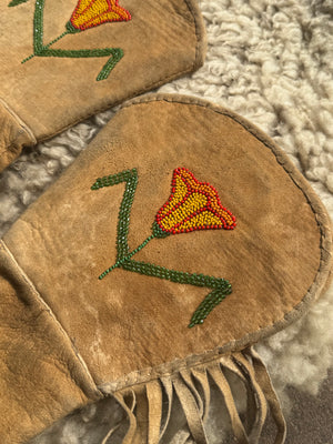 Vintage Moosehide Riding Gloved