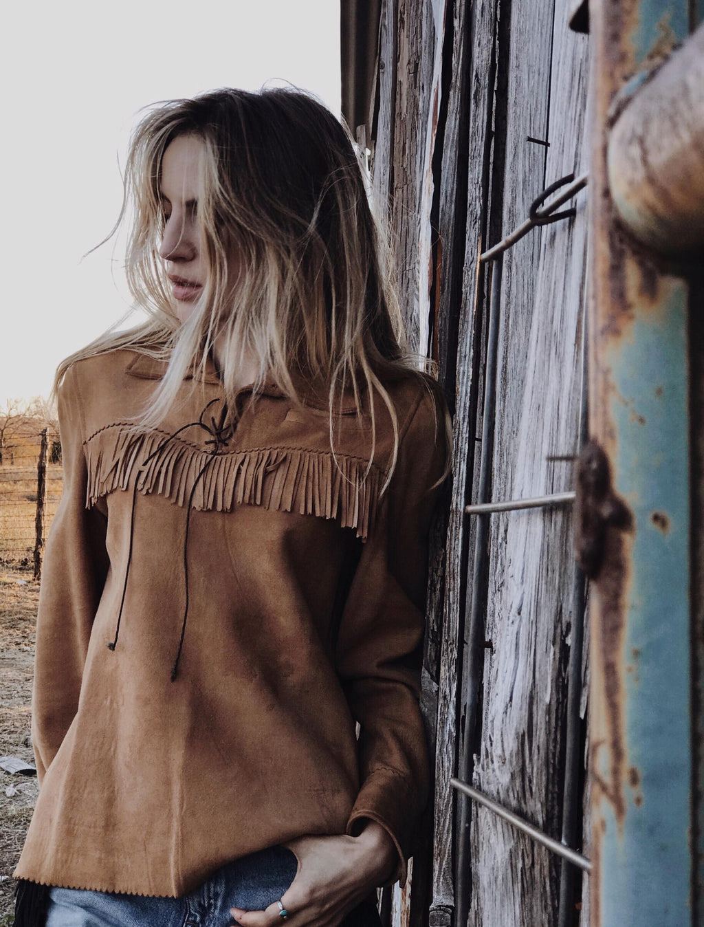 Vintage Deerskin Pullover Jacket