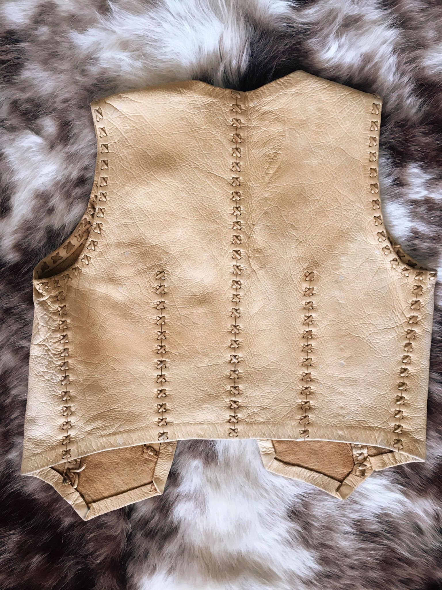 Vintage Hand-Stitched Deerskin Vest