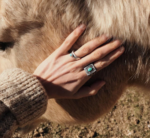 Vintage Lucky Horseshoe Turquoise Ring