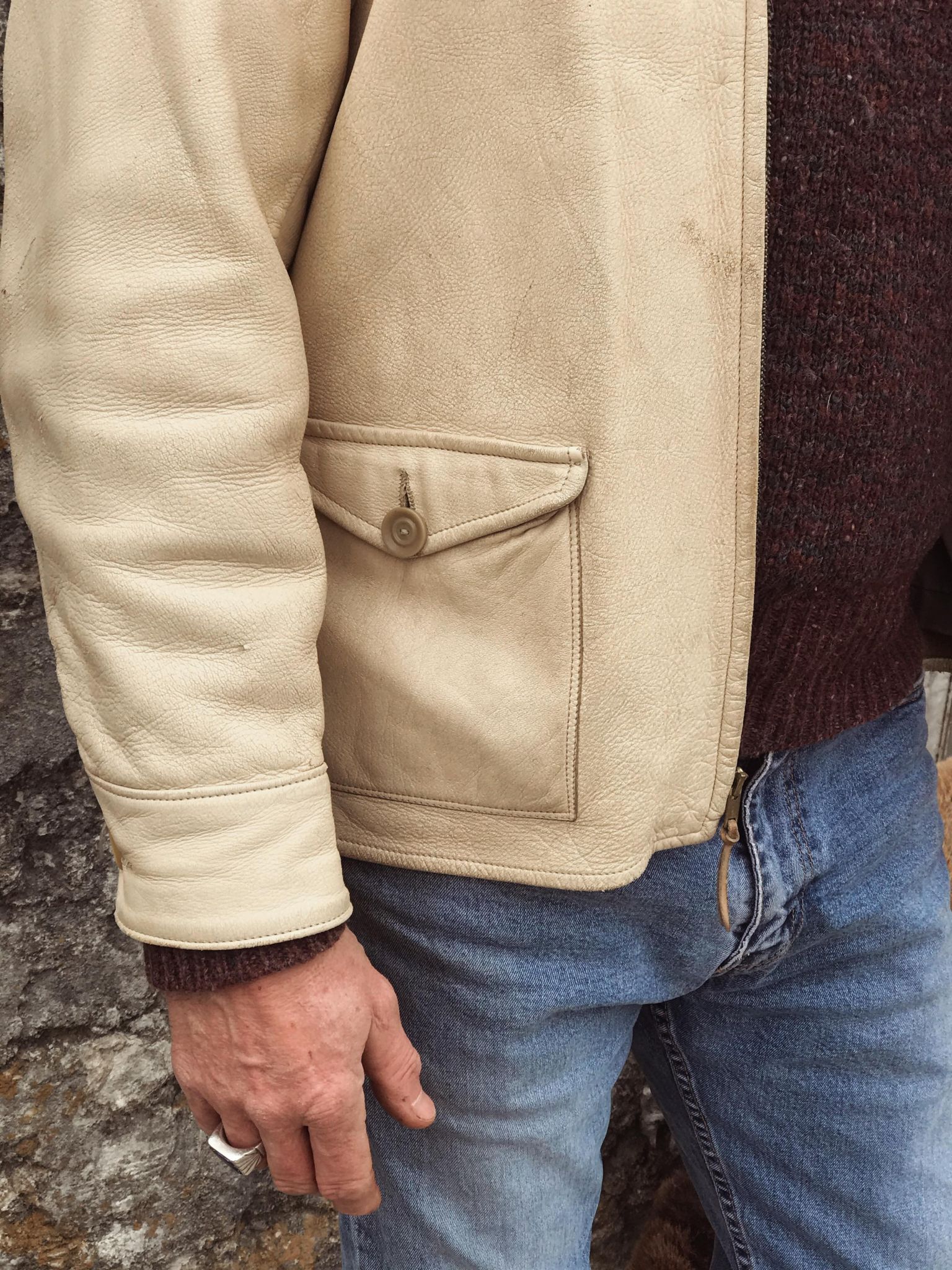 Vintage Distressed Deerskin Jacket