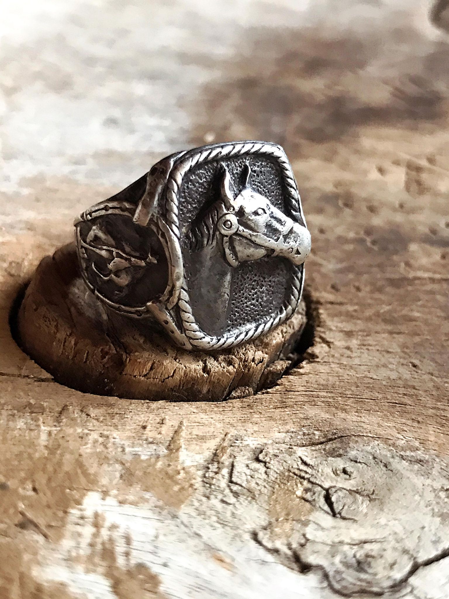 Vintage Sterling Horse Head Ring