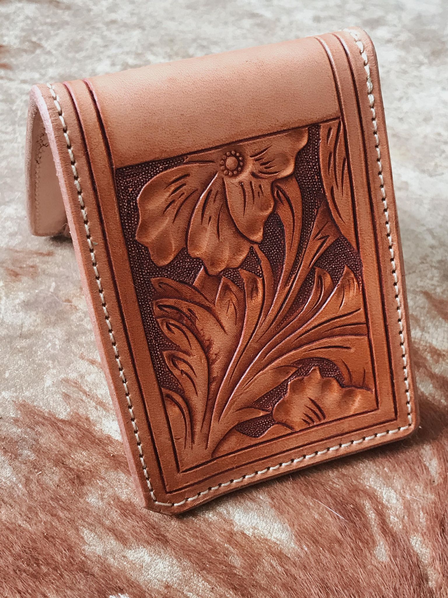 Hand Carved Leather Wallet