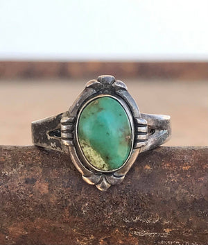 Vintage Green Turquoise Ring