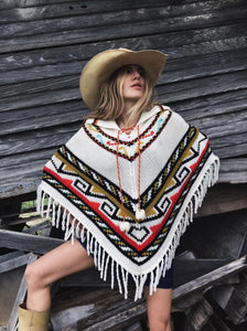 1970's Hand Knitted Poncho