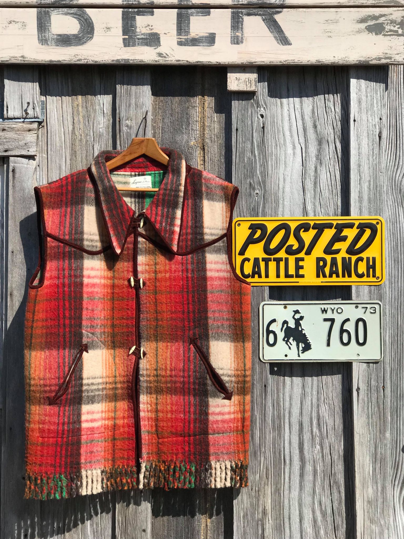 Vintage Western Plaid Vest