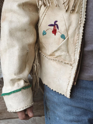 Vintage Moos Hide Embroidered Jacket