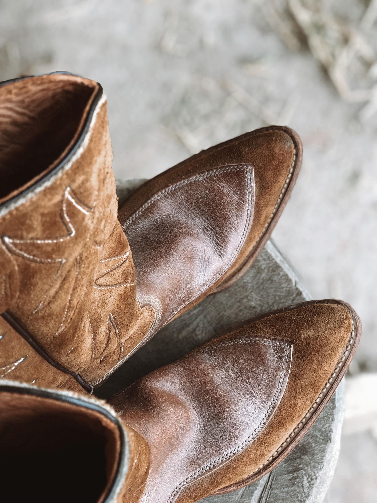 Vintage Rough Out Cowboy Boots