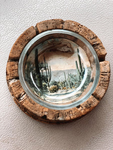 Vintage Cholla Wood + Saguaro Ashtray