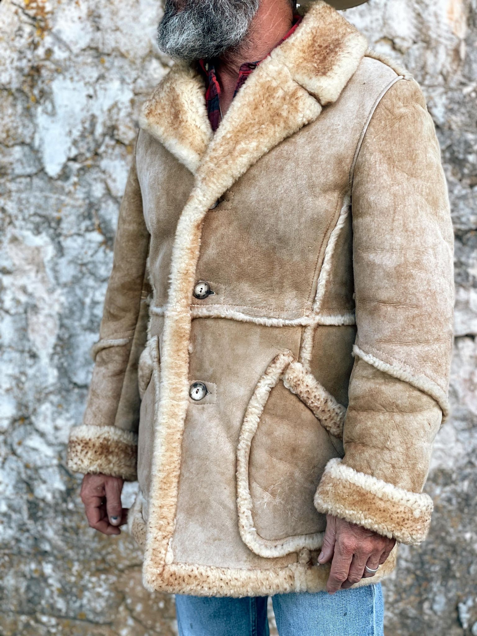 Vintage Marlboro Man Sheepskin Coat