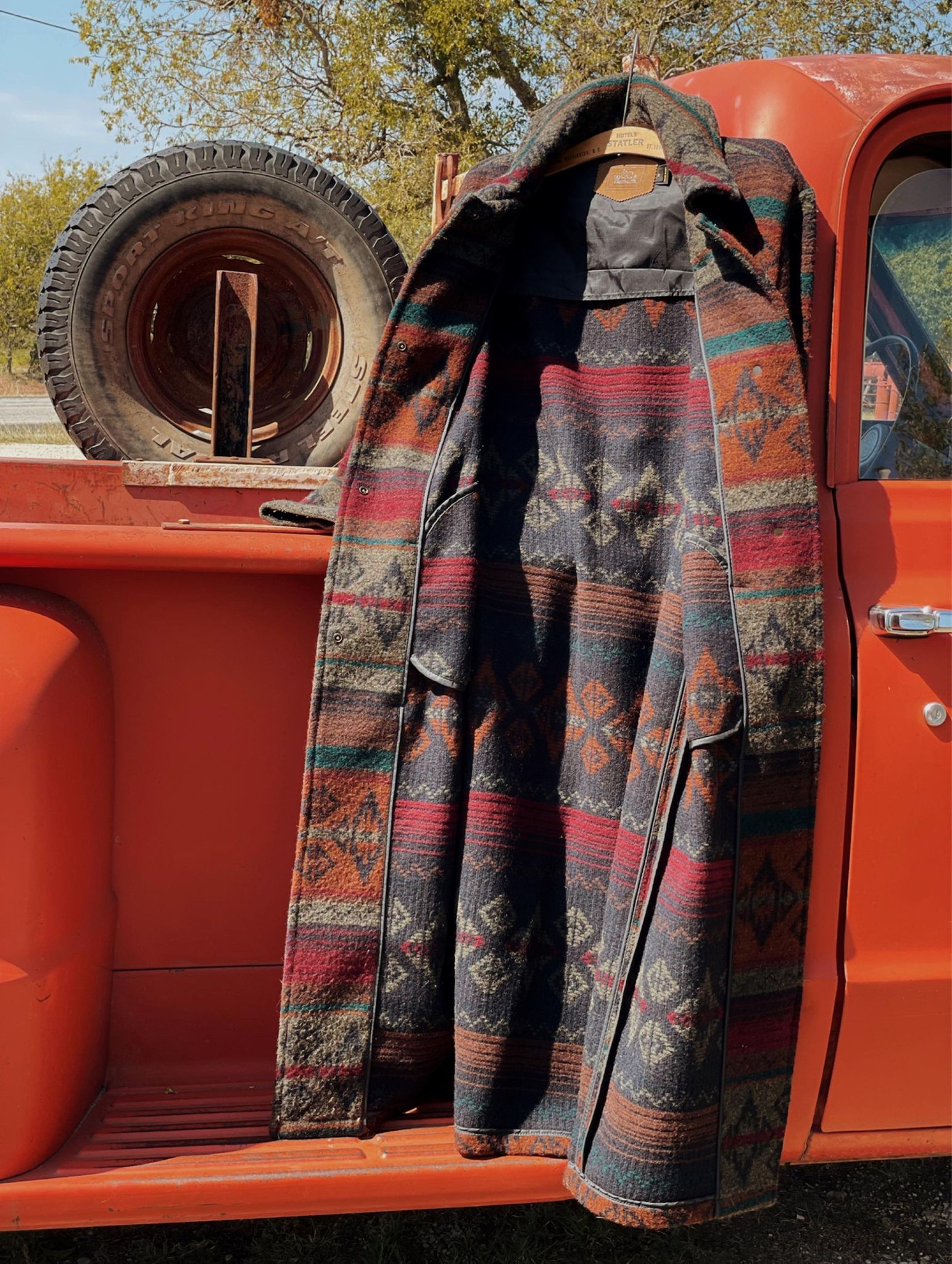 Vintage Blanket Coat with Conchos