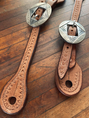 Handmade Spur Leathers with Custom Buckles
