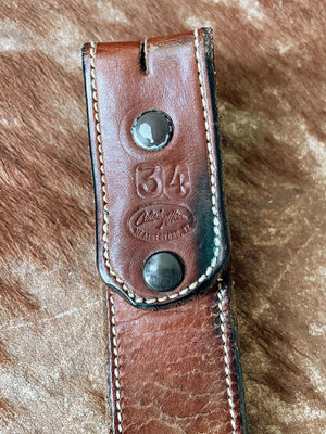 Vintage Rodeo Trophy Buckle + Hand Tooled Belt