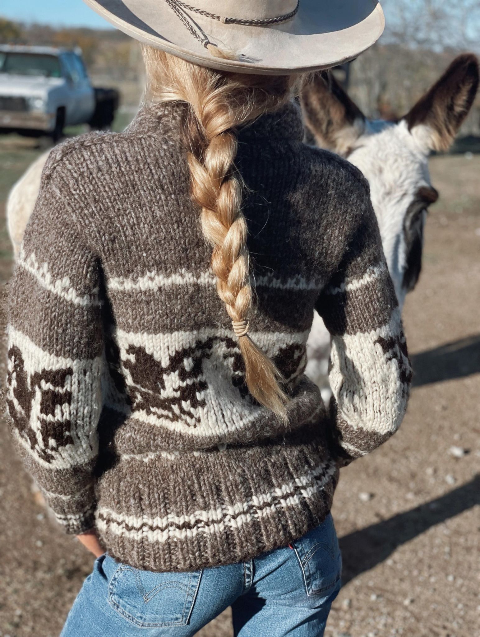 Vintage Wool Cowichan Style Sweater