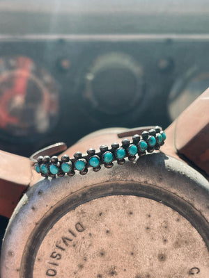 Vintage Navajo Sterling Silver + Turquoise Cuff
