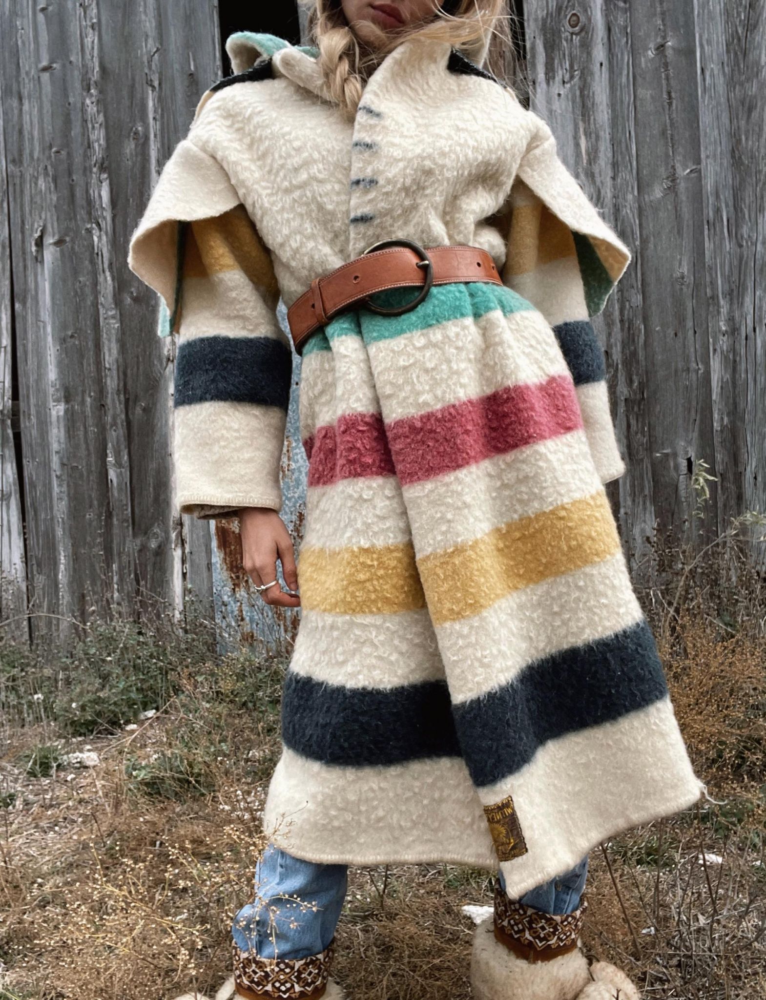 Vintage Wool Blanket Capote