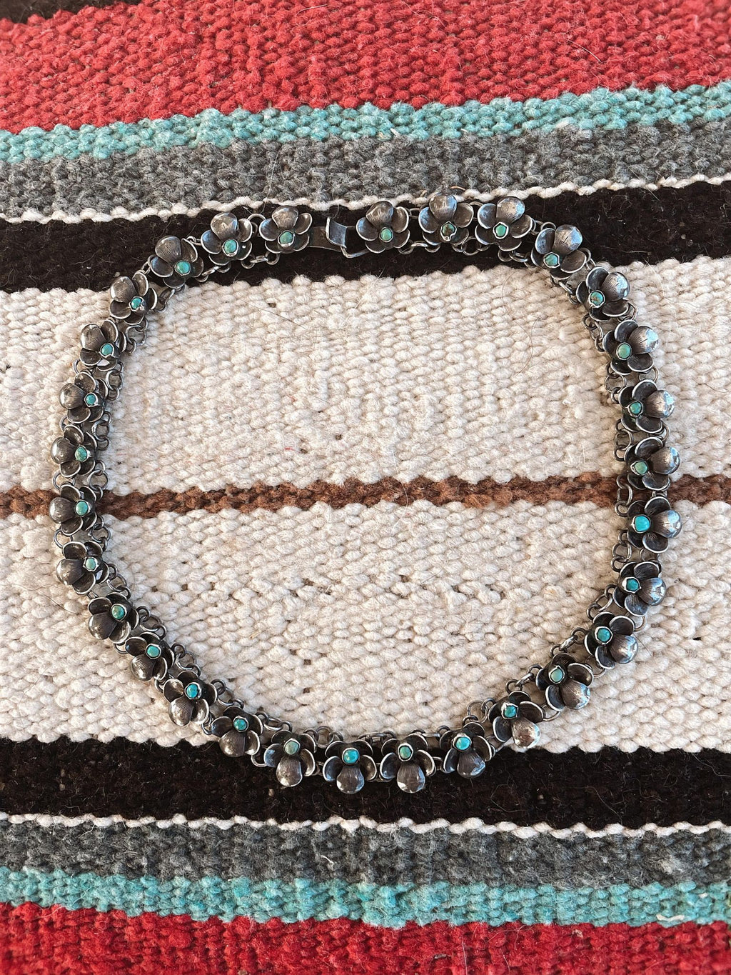 Vintage Sterling Silver Turquoise Choker