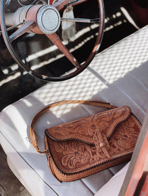 1950's Hand Tooled Western Handbag