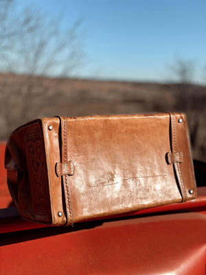 Vintage Hand Tooled Travel Bag