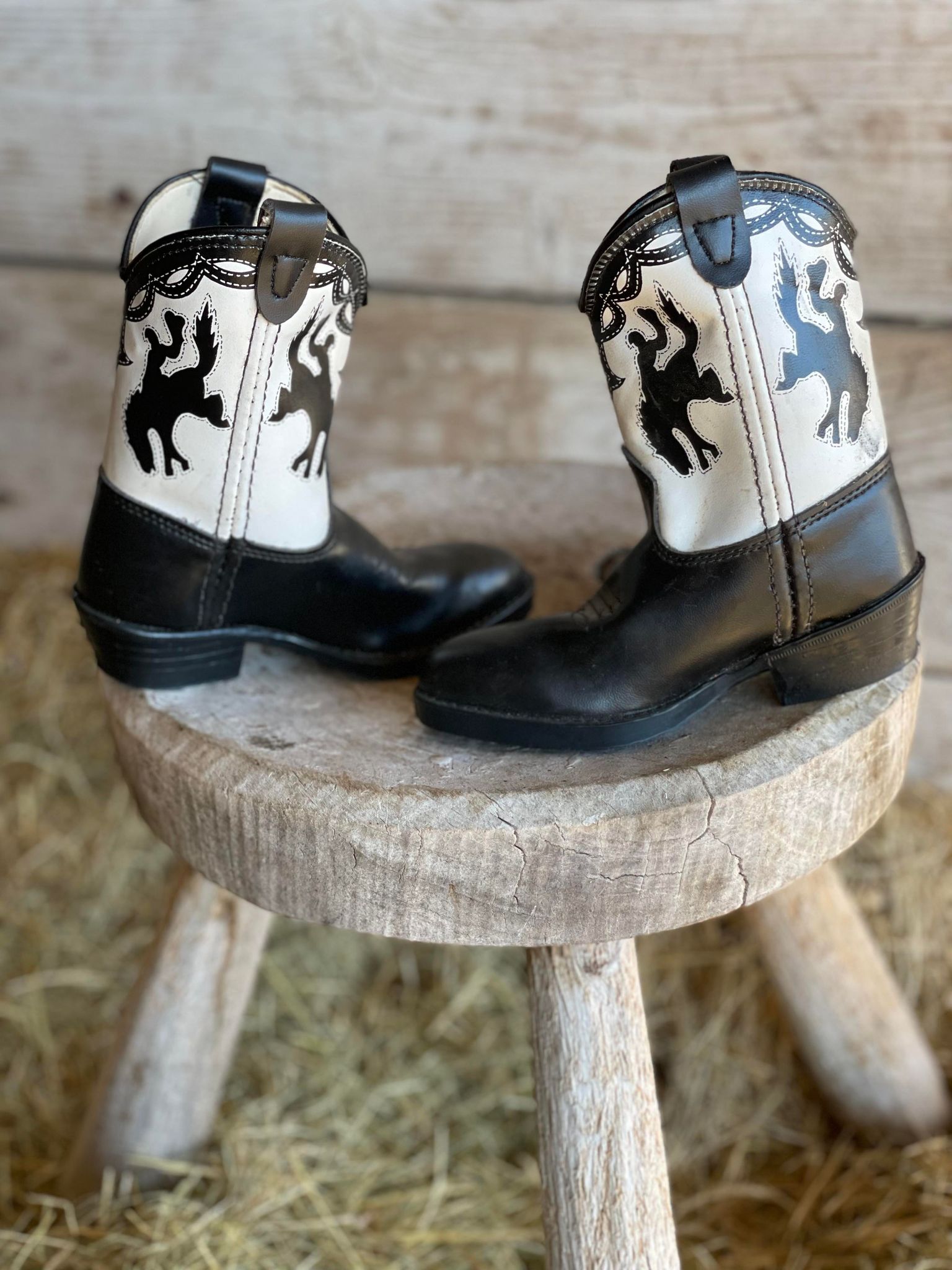 Vintage Bucking Horse Cowboy Boots (5.5 D)