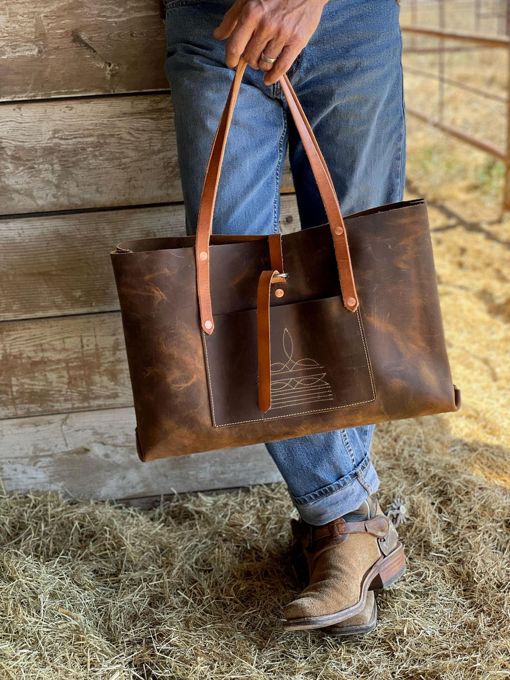 Handmade Wax Leather Tote