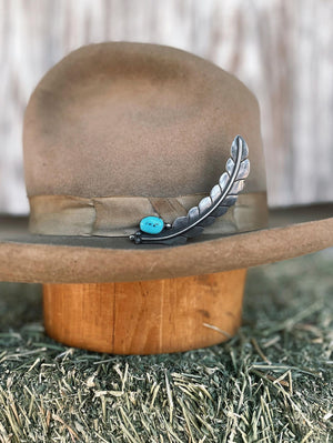 Vintage Sterling Silver + Turquoise Hat Pin