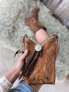Vintage Cowboy Boot Top Bag