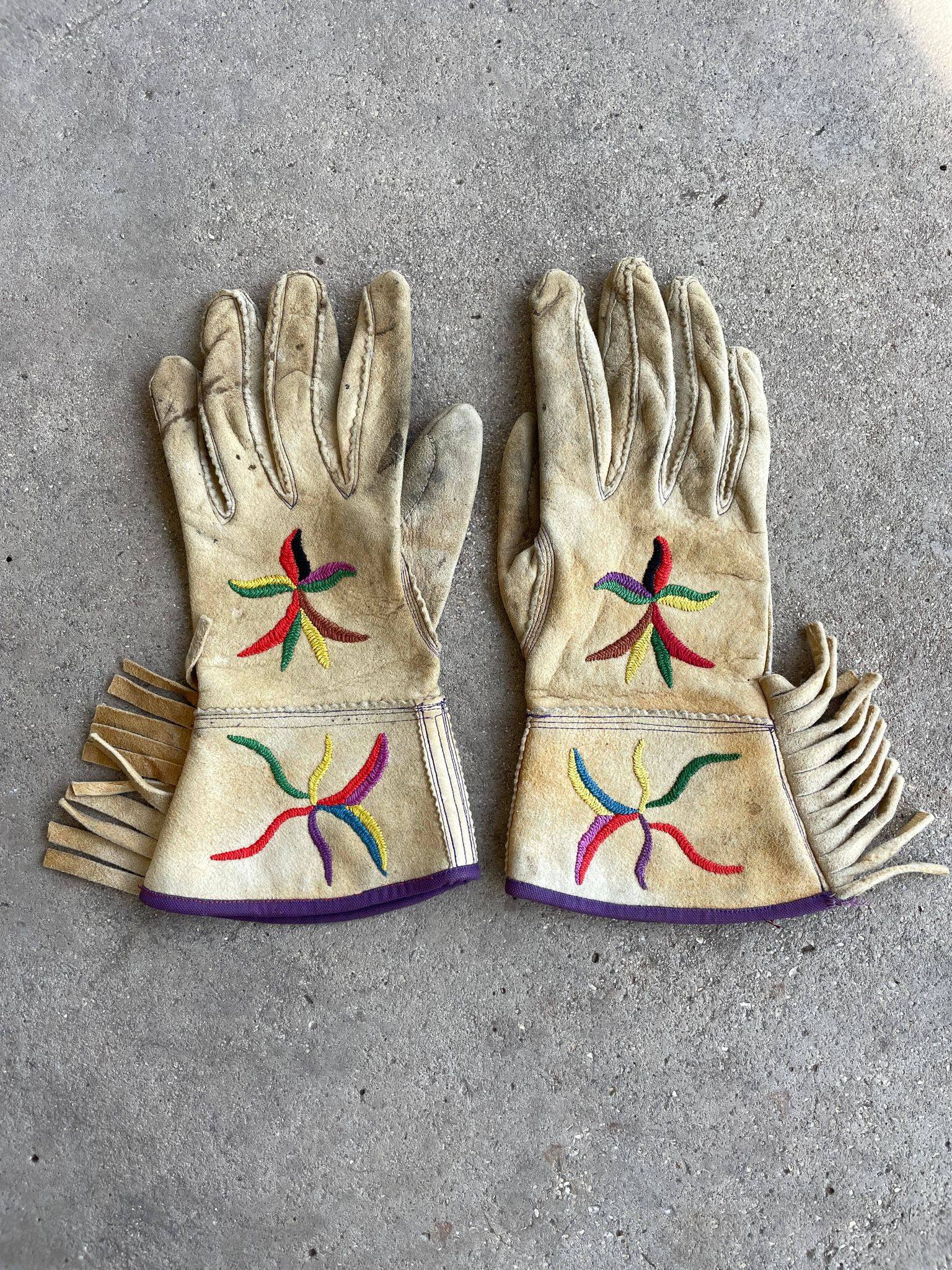 Vintage Deerskin Gauntlet Gloves