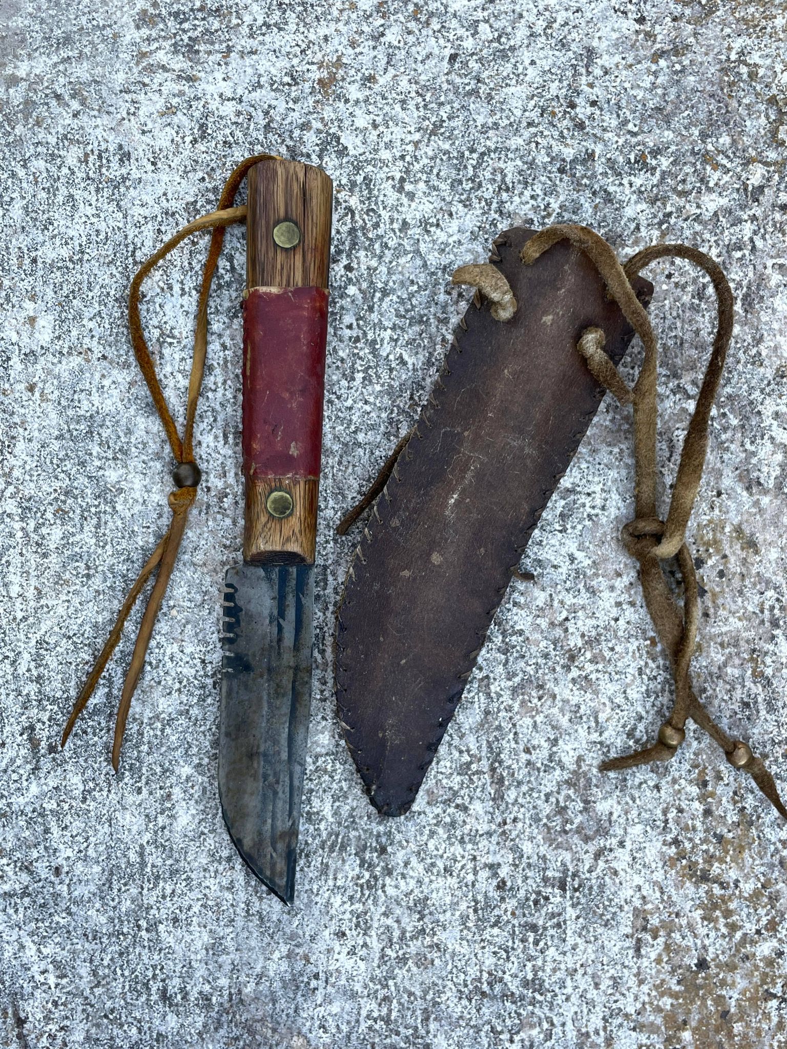 Vintage Beaded Knife Sheaf with Antique Knife