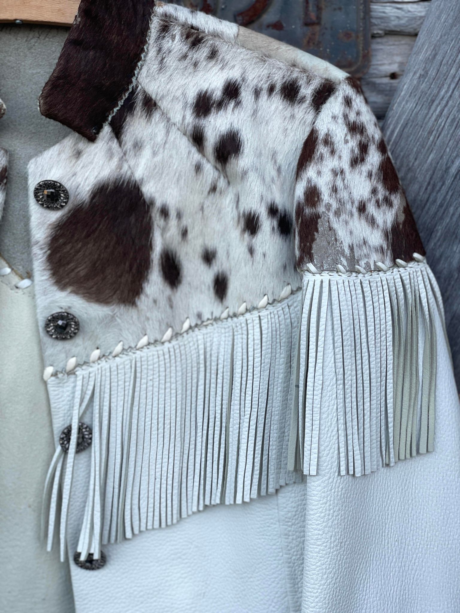 Vintage Cowhide Fringe Jacket