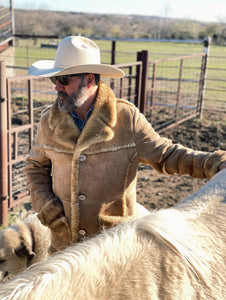 Vintage Marlboro Man Style Sheepskin Coat