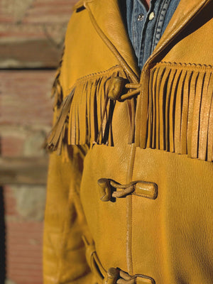 Vintage Belted Buckskin Jacket