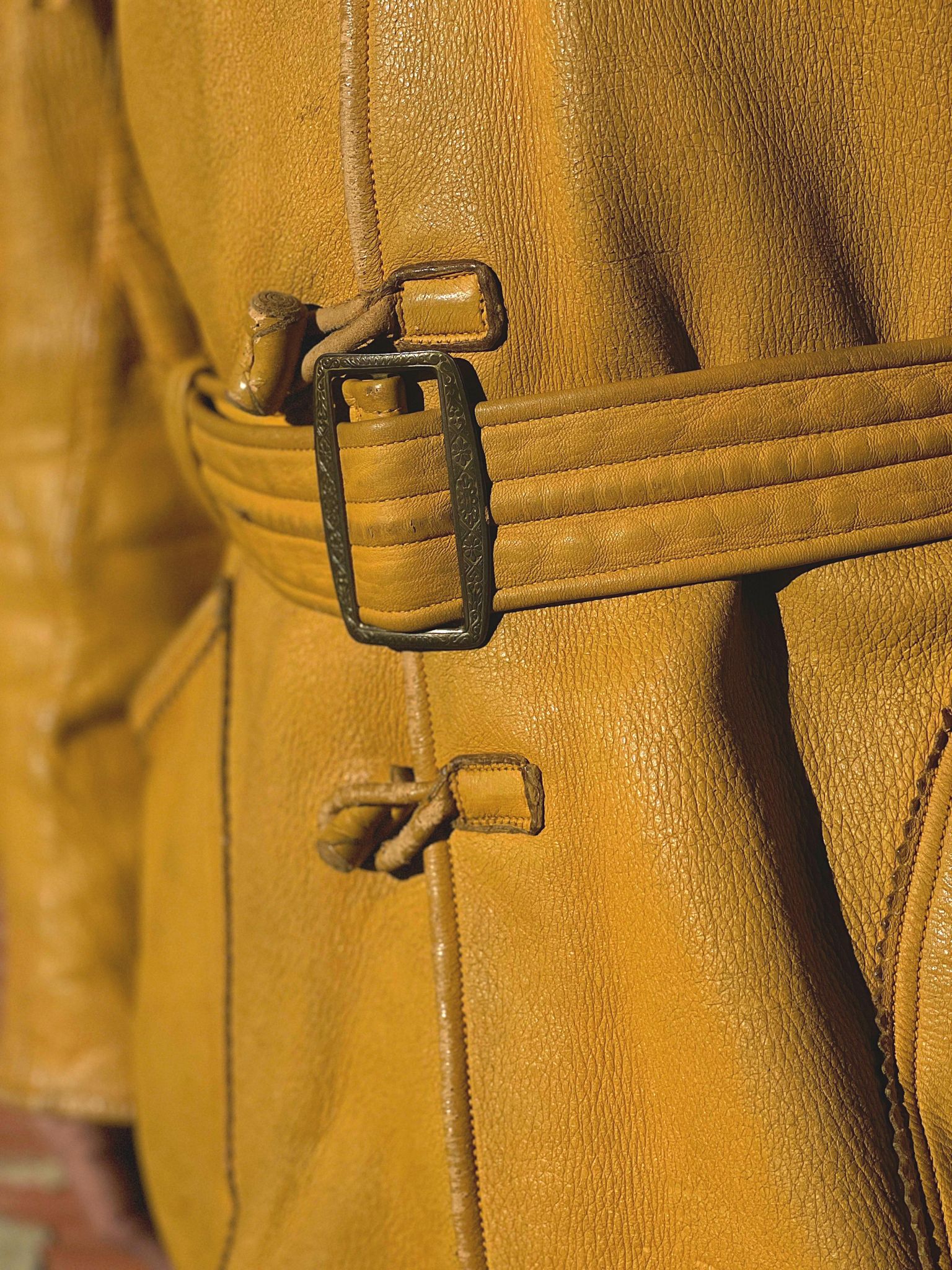 Vintage Belted Buckskin Jacket