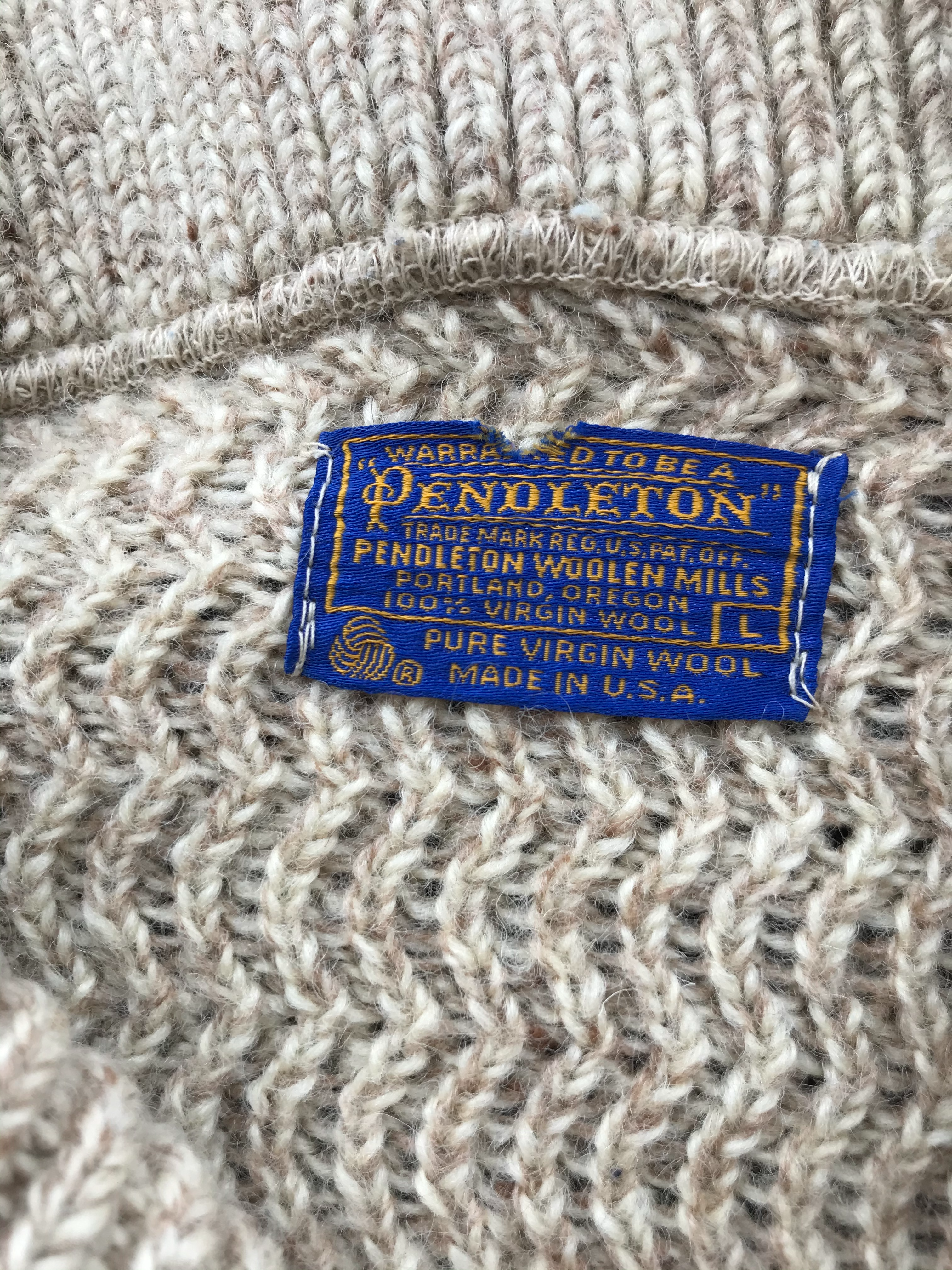 Vintage Pendleton Shawl Collar Sweater