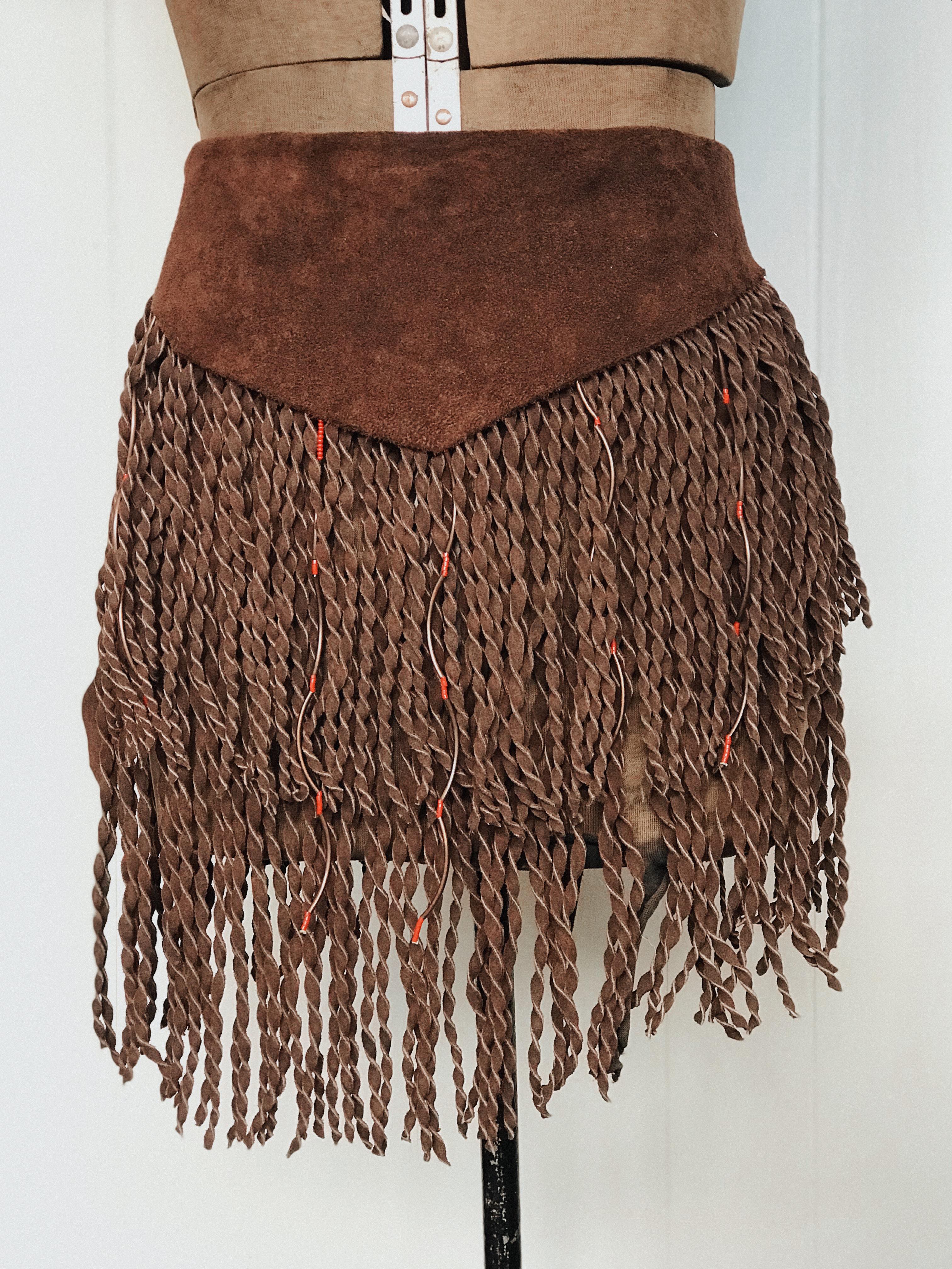Fringe Apron with Red Beads