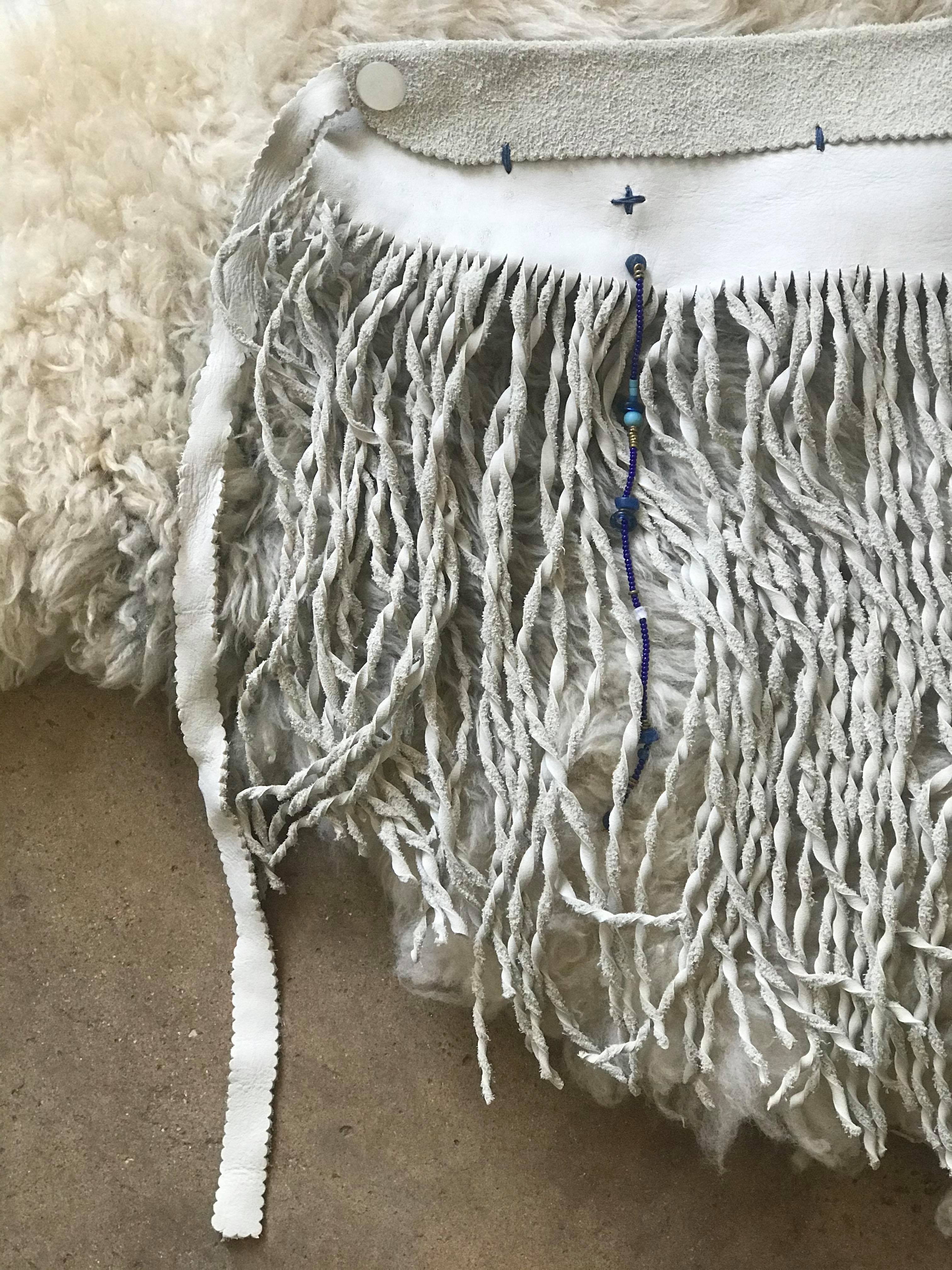 Fringe Apron with Vintage Beads