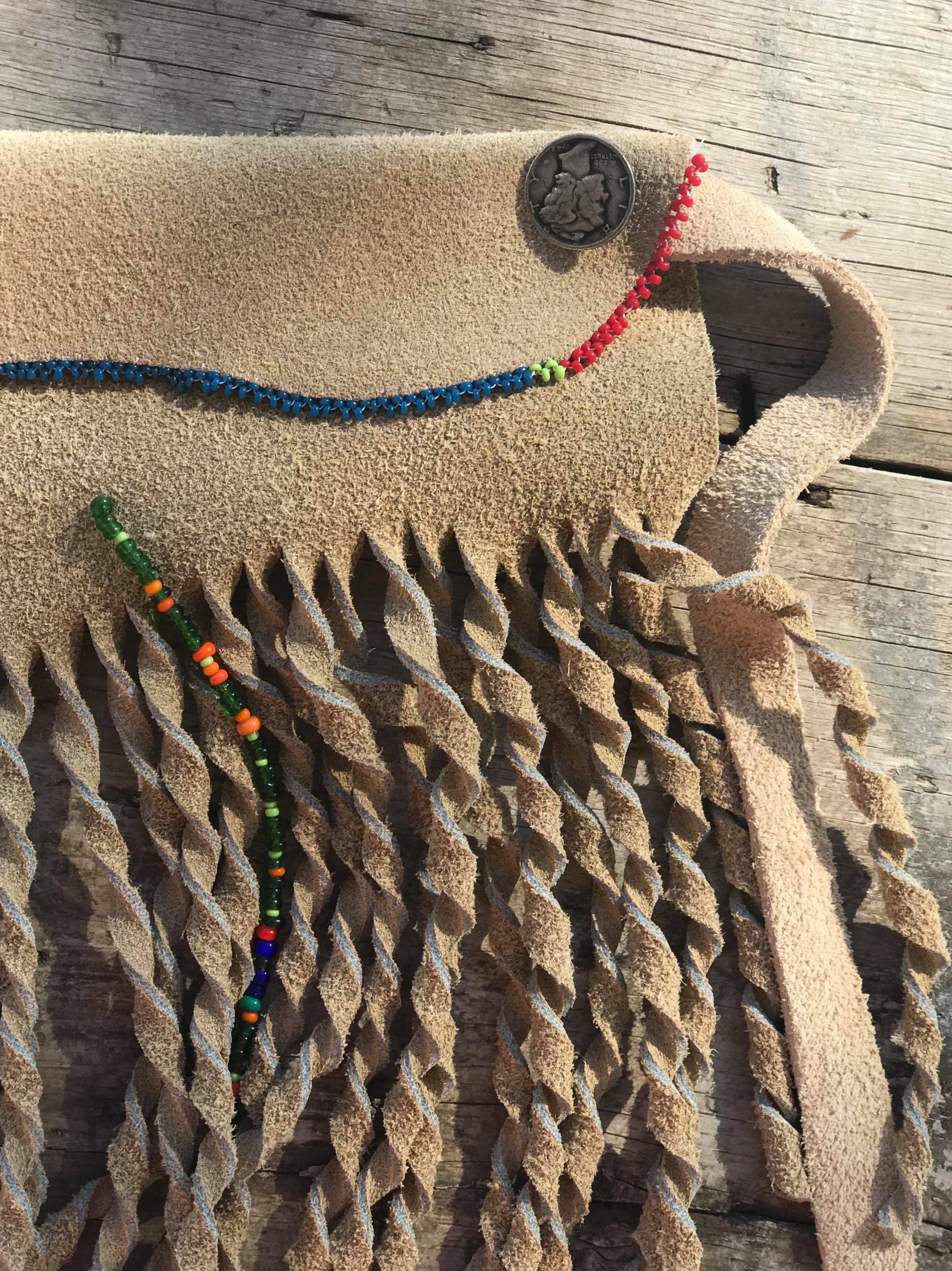 Fringe Apron with Vintage Beads