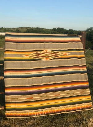 Vintage Mexican Saltillo Blanket